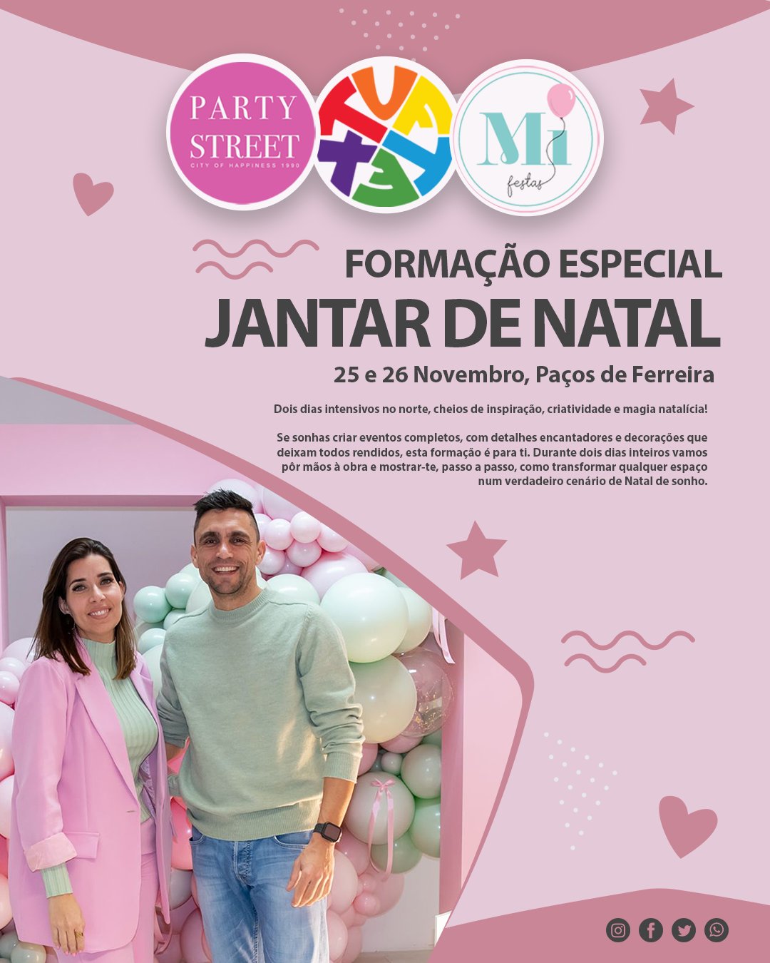 Decoração de Natal MiFestas com mesa temática e balões